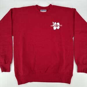 Vintage Trader Joes Sweatshirt Men Medium Hanes Heavyweight Employee Hibiscus